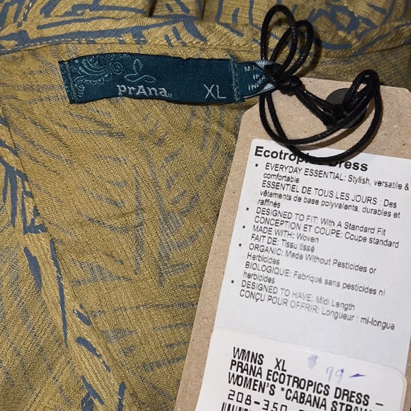 prAna Ecotropics Dress Cabana Straw‎ XL New without tag. - Picture 7 of 8